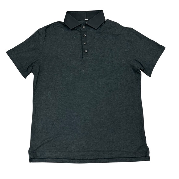 Lululemon Evolution Polo Shirt Men's Large Gray Performance Stretch Golf Preppy - Picture 2 of 7